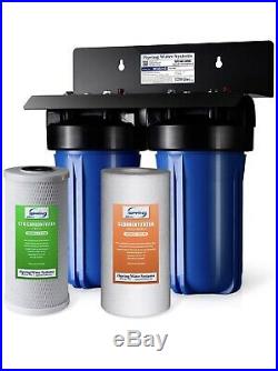ISpring 2-Stage Whole House Water Filtration System, 4.5X10 Big Blue, 1 Ports