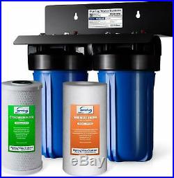 ISpring 2-Stage Whole House Water Filtration System, 4.5X10 Big Blue, 1 Ports