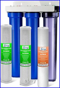 ISpring 3 Stage Whole House Water Filter System, Sediment & Carbon, 2.5 x 20