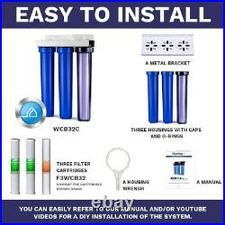 ISpring 3 Stage Whole House Water Filter System, Sediment & Carbon, 2.5 x 20