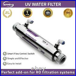 ISpring Ultraviolet Light UV Water Purifier Whole House Filter Smart Flow Switch
