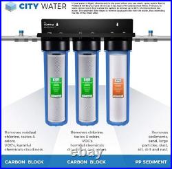 ISpring Under Sink Whole House Water Filter System, Sediment, Carbon With Connectors