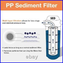 ISpring Under Sink Whole House Water Filter System, Sediment, Carbon With Connectors