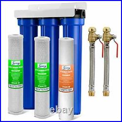 ISpring WCB32O+AHPF12MNPT12X2 3-Stage Whole House Water Filtration System with