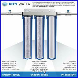 ISpring WCB32O+AHPF12MNPT12X2 3-Stage Whole House Water Filtration System with