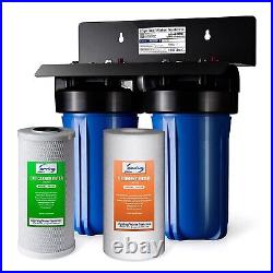 ISpring WGB21B 2-Stage Heavy Duty Whole House Water Filtration System, + Filters