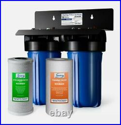 ISpring WGB21B 2-Stage Whole House Water System, 4.5X10 Filter 1 Ports