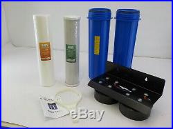 ISpring WGB22B 2-Stage 20 Big Blue Whole House Water Filter 1-Inch NPT Carbon