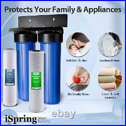 ISpring WGB22B-PB 2-Stage Whole House Water Filter System with 20 x 4.5 Sed