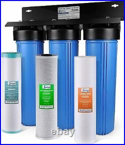 ISpring WGB32BM 3-Stage Whole House Water Filtration System with 20-Inch Big Blue