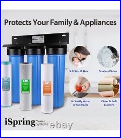ISpring WGB32B 3 Stage Whole House Water Filtration System Reduces Sediment Iron