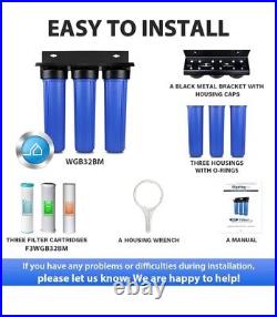 ISpring WGB32B 3 Stage Whole House Water Filtration System Reduces Sediment Iron
