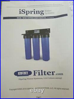 ISpring WGB32B 3-stage Whole House Water Filtration System With20-inch Big Blue