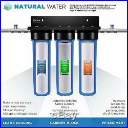 ISpring WGB32B-PB 3-Stage Whole House Water Filtration System with 20-Inch Big