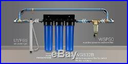 ISpring Whole House Water Filter 2 stage Big Blue 1 Port+Carbon, Sediment filter