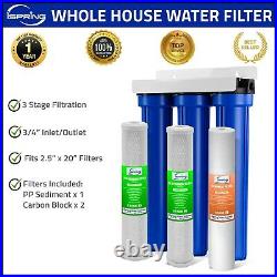 ISpring Whole House Water Filter System with Sediment Carbon Filter 20 x 2.5
