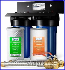 ISpring Whole House Water Filtration System With Steel Hose Connectors+ Ball Valve