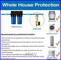 ISpring Whole House Water Filtration System With Steel Hose Connectors+ Ball Valve