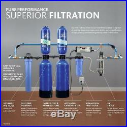 Indoor Whole House Chlorine Water Filtration System with Installation Kit Blue