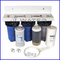 Iron Removal Triple Whole House Space Saver Water Filter System 1 NPT (Birm)