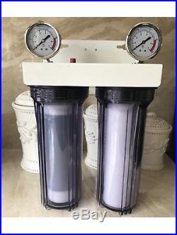 Iron/Sulfur Removal DUAL Whole House Water Filter System for Drinking Water 3/4