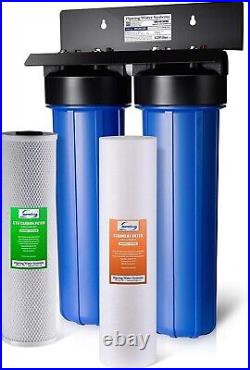 Ispring Wgb22b Whole House Water Filter System 2 Stage Big Blue Sediment Carbon