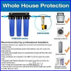 Ispring Whole House Water Filtration Sediment Carbon Block Filters Blue 3-stage