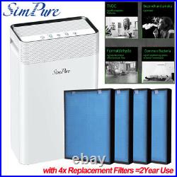Large Room Air Purifier True HEPA 4xFilters Air Cleaner PM2.5Dust Smoke Pet Odor