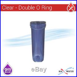 Max Water 1 Port 3 Stage Big Blue 20x4.5 Clear Whole House Well Water Filter
