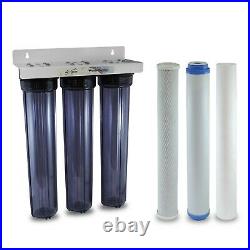 Max Water 3 Stage 20 x 2.5 Iron Manganese Whole House Water Filter System