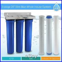 Max Water 3 Stage 20 x 2.5 Whole House Water Filter, Sediment Carbon GAC CTO