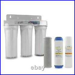 Max Water 3 Stages 10x 2.5 3/4 Port Whole House Tannin Anion Filter System