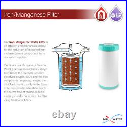 Max Water Whole House Iron Manganese Water Filter for 10x4.5 Big Blue systems
