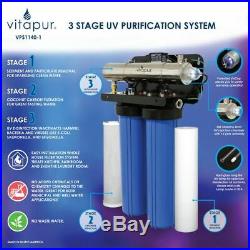 NEW Vitapur Triple-Stage 8-GPM Whole House UV Water Filtration System VPS1140-1