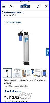 Pelican Water 10 GPM Whole House NaturSoft Salt-Free Water Filter Softener