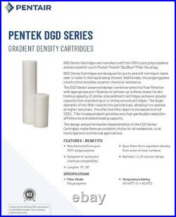 Pentair Pentek DGD-2501-20 Big Blue Water Filter, 20 Whole House Filter 6 Pack