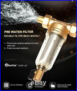 Prefilter Whole House Water Filter Purifier System 59 Brass 40micron Filters