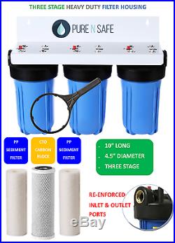 Premium Three Stage 10 Big Blue Whole House Water Filter System