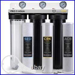 Pro Aqua ELITE Whole House Water Filter 3 Stage Well Water Filtration System wit