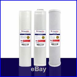 Replacement 3 Stage Big Blue Whole House Water Filter Kit + KDF 85 (4.5 x 20)