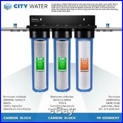 SPRING Whole House Water Filter 3-Stage Carbon Block Threaded Hardware