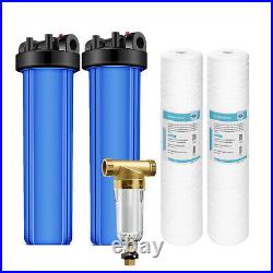 SimPure 20 Inch Big Blue Whole House Water Filter Housing System String Sediment