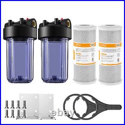 SimPure 2-Stage 10 x 4.5 Clear Whole House Water Filter Housing &2P CTO Carbon