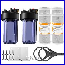 SimPure 2-Stage 10 x 4.5 Clear Whole House Water Filter Housing &4P CTO Carbon