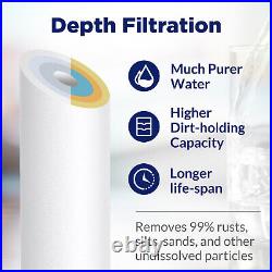 SimPure 3-Stage 10 Inch Clear Whole House Water Filter Housing Filtration System