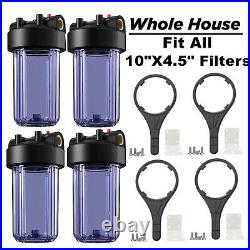 SimPure 4 Pack 10 Inch Whole House Water Filter Housing Fit 4.5 x 10 Cartridge