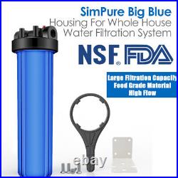 SimPure 4 Pack 20 Inch Big Blue Home Whole House Water Filter Housing 20 x 4.5