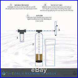 Tier1 Whole House Water Softener System for 3-6 Bathrooms w PreFilter and UV Fi