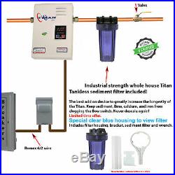 Titan Tankless N-120 Hot Water Heater 220V Including whole house water filter