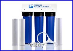 Triple Big Blue Whole House Scale Preventing Water Filter System 20 1 Port